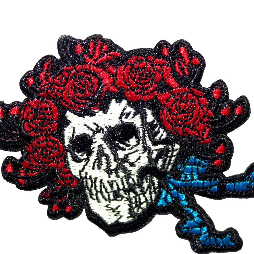 Grateful Dead Bertha Skull Woven Iron On Patch