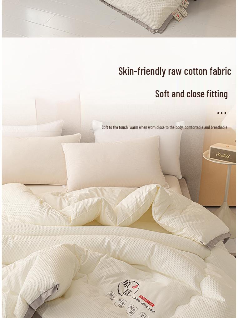 Thickened Warm Cotton-Soy Quilt for All Seasons - Single & Double Dorm Bedding