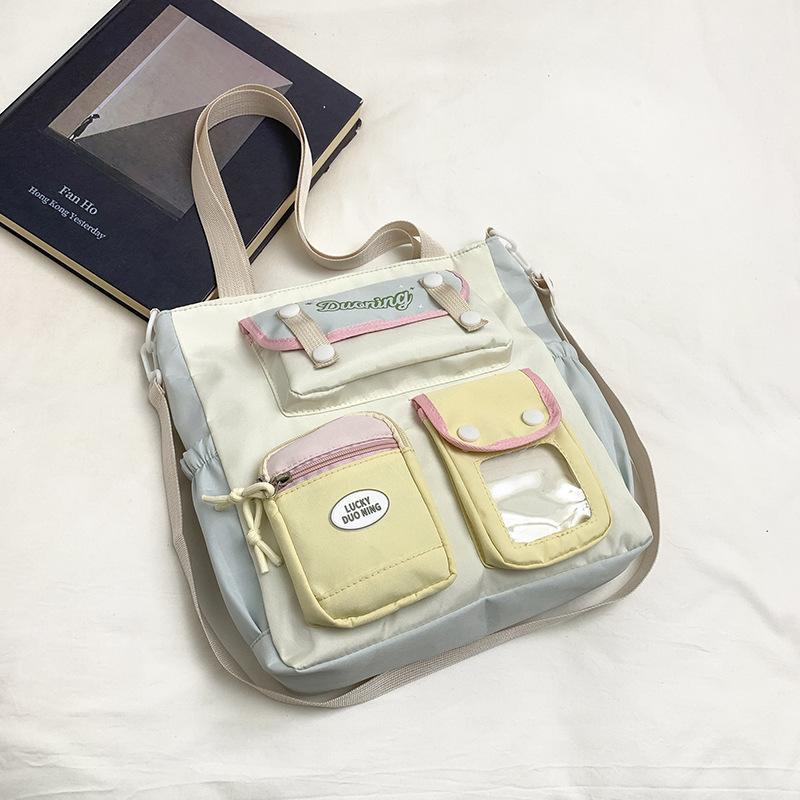 New High-value Large-capacity College-style Versatile Schoolbag, Make-up Bag, Sweet Multi-compartment Shoulder Bag for Primary and Secondary School 