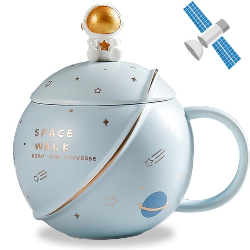 400ML Novelty Space Mug Space Themed Water Cup Astronaut Coffee Cup Ceramic Material Perfect for Water Milk Beverages