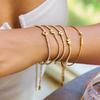 Waterproof Stainless Steel 26 Initial Letter Bangle Bracelet for Women Luxury Rhinestone Hand Chain Bracelet Stackable Jewelry
