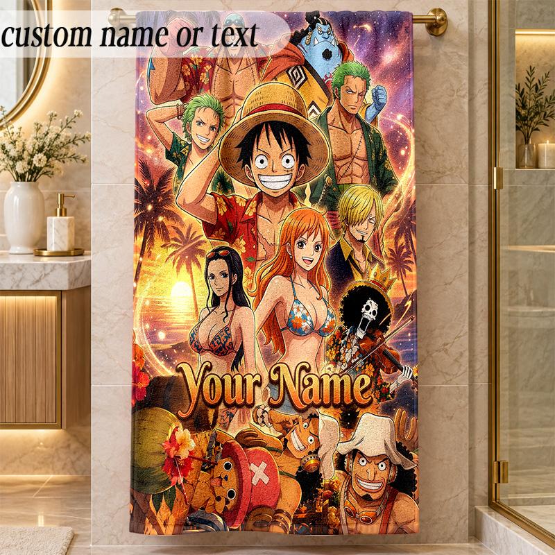 Beach TowelOne Piece Custom Name Text Personalized Soft Towel for Beach Pool Indoor Home Decor Gift