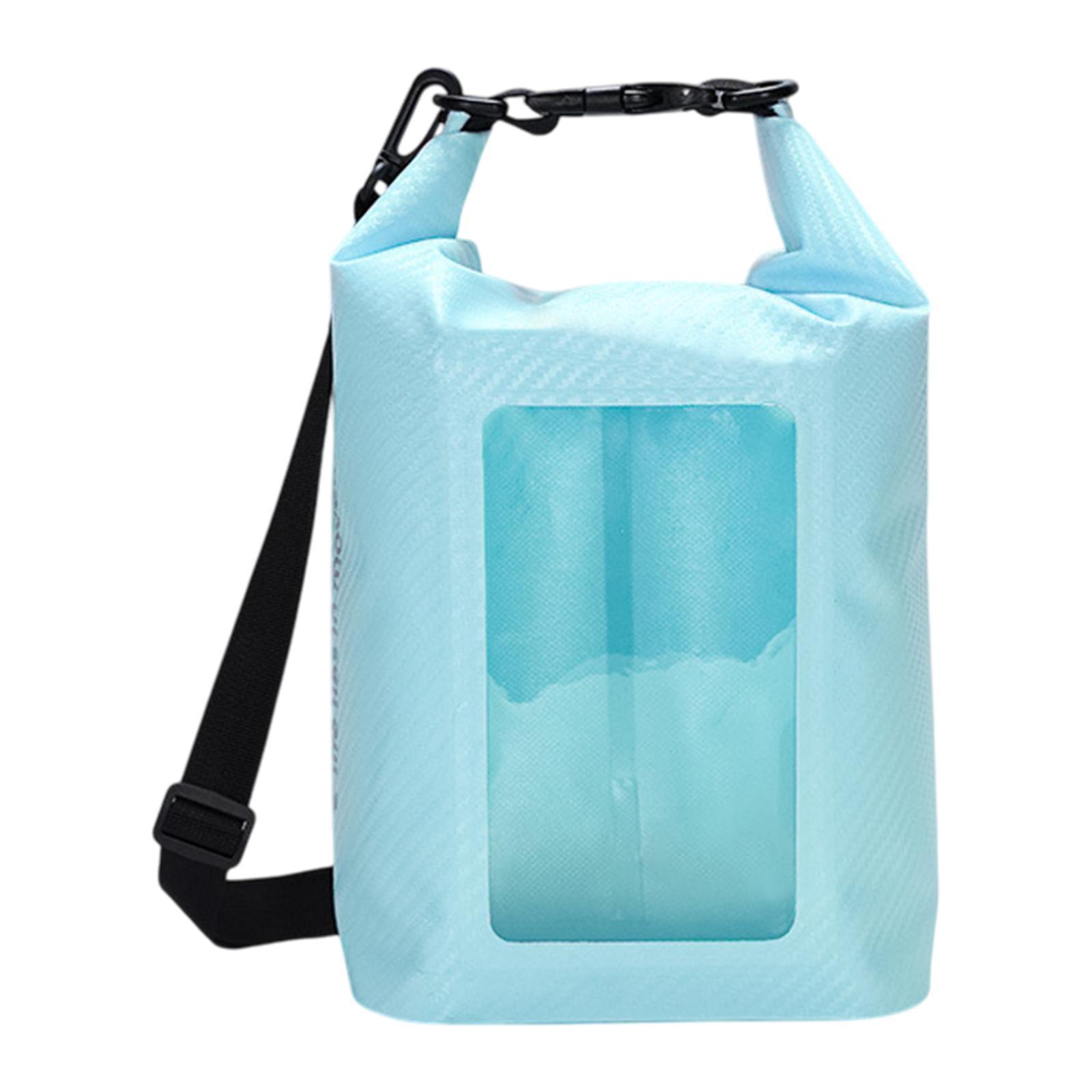 

Waterproof Phone Pouch 5L Airtight Portable Keeps Gear Dry Dry Bag Roll Top Duffle for Rafting Swimming Boating Kayaking Sailing светло-синий