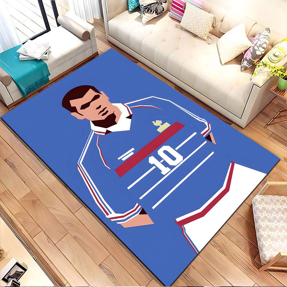 Blue Jersey Soccer Player Design Patterned Carpet, Non Slip Mat Suitable for Living Room and Bedroom Sofas