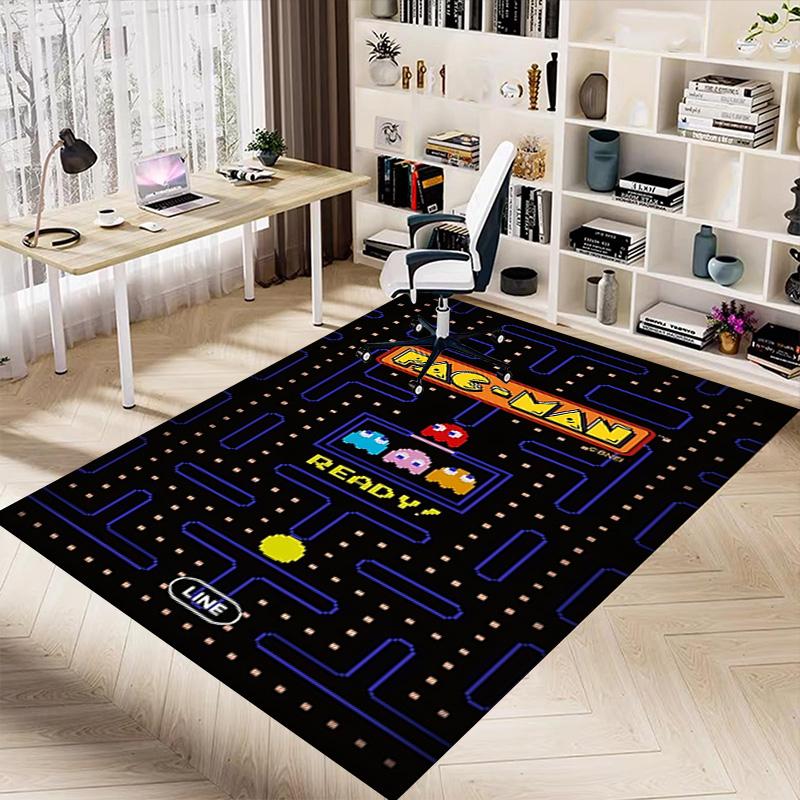 1pc Pacman Adventure Carpet for Playroom Bedroom Living Room Sofa Home Decor,kids Game Area Rug Non-slip Floor Mat Y730147