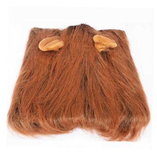 Pet Costume Funny Lion Mane Wig Headgear Hat Halloween Festival Decor for Dog