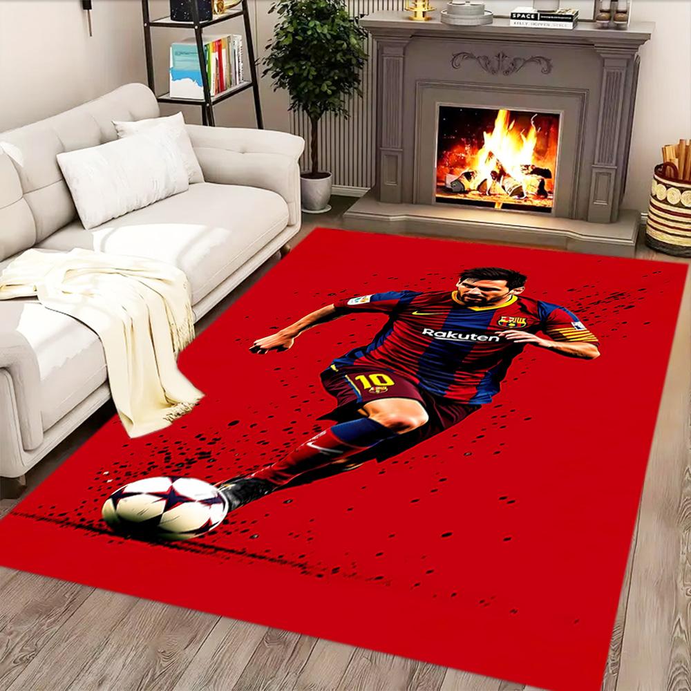 Messi Celebration rug for living rooms, bedrooms, home décor, and as gifts.