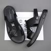 Sandals men's 2025 summer new leather casual beach shoes outdoor men's sandals fashion cowhide men's shoes slippers