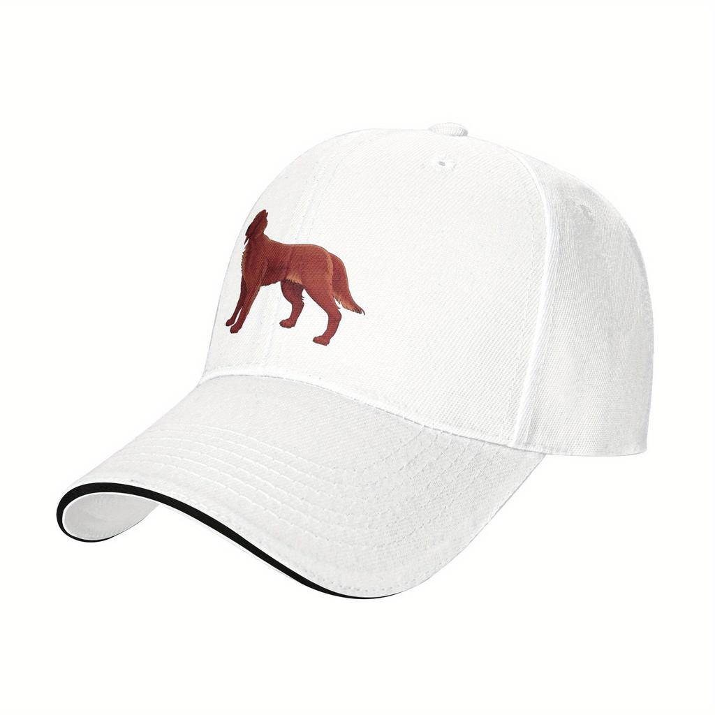 1 Irish Setter Baseballkappe Verstellbarer Snap Leichter Polyester Handwaschbar Schwarz mit oranger Hunde-Silhouette