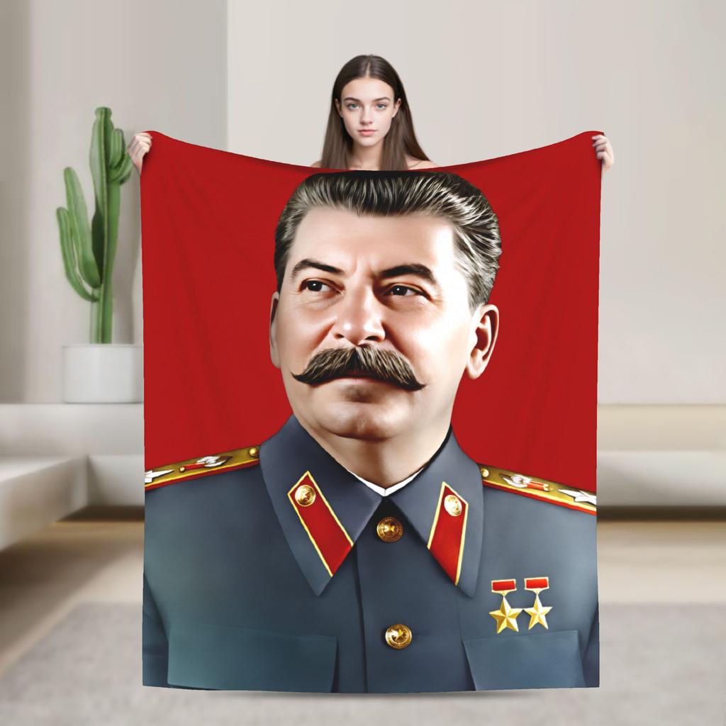 Lenin Joseph Stalin Super Warm Blankets Kids Adult Plush Throw Blanket Funny Couch Chair Flannel Bedspread Sofa Bed Cover