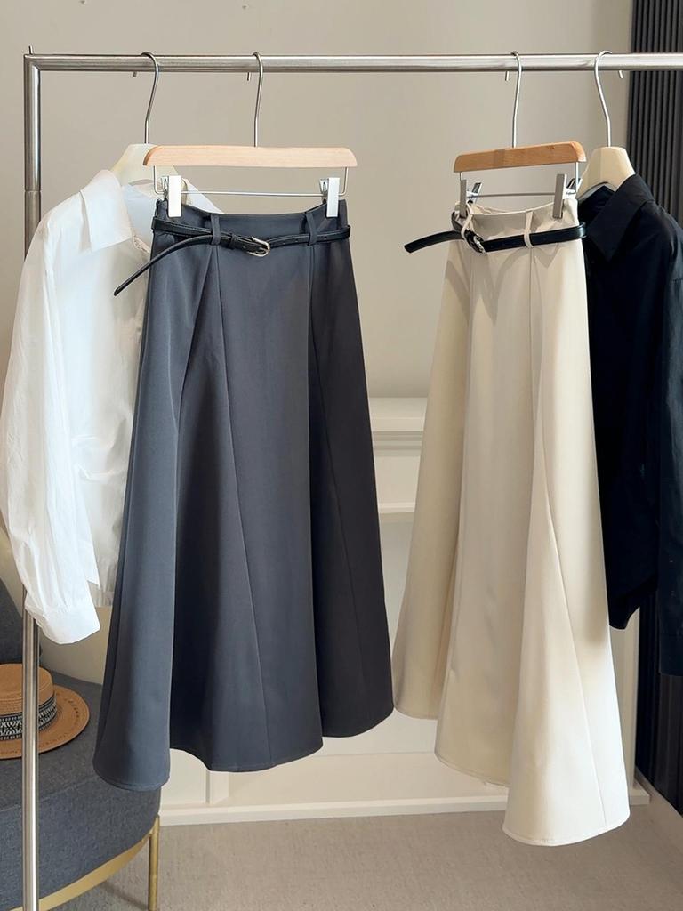 Women's High Waist A-line Flare Skirt, Slimming Drape, Spring/Autumn 2026 Collection