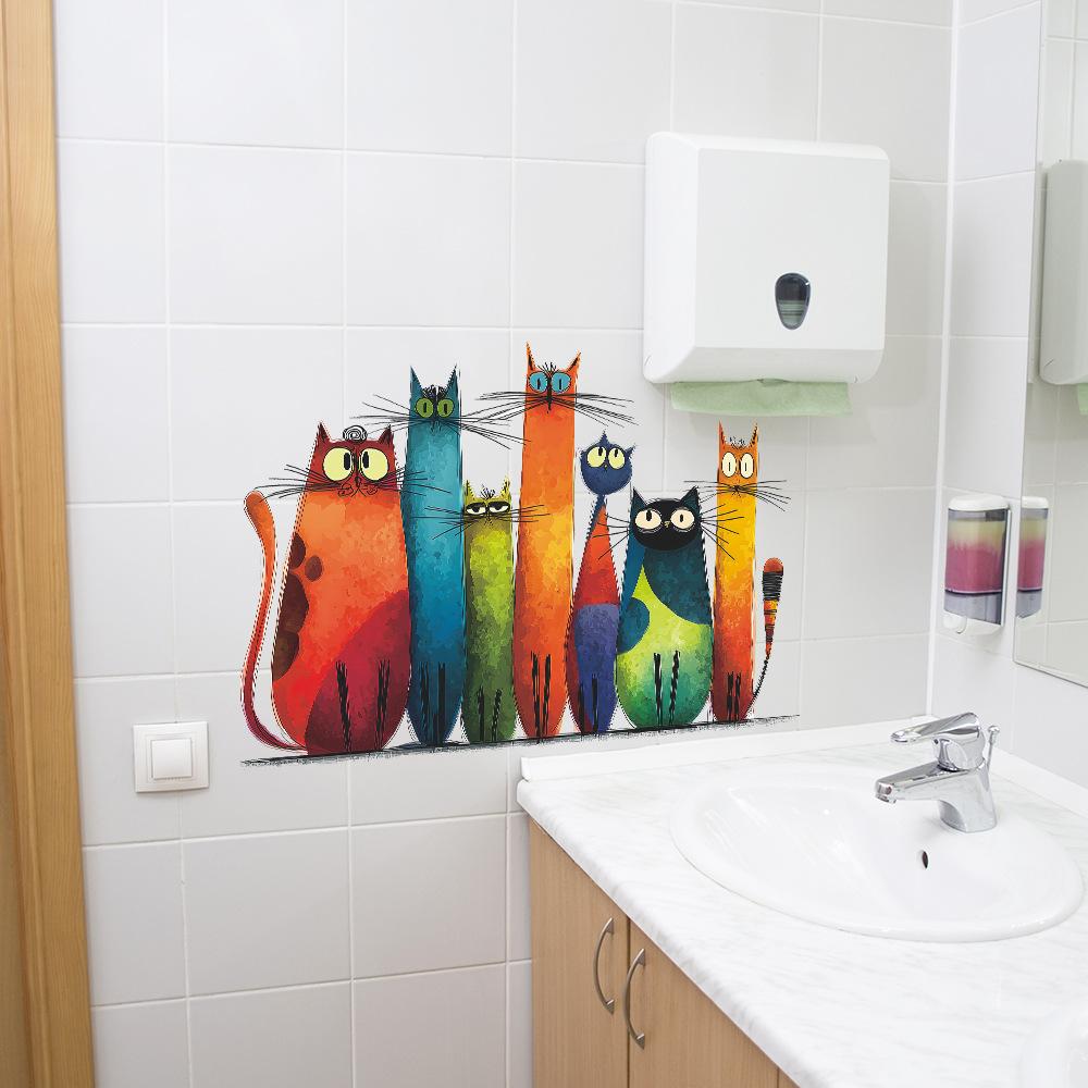 Cartoon Cat Family Home Decoration Wall Stickers