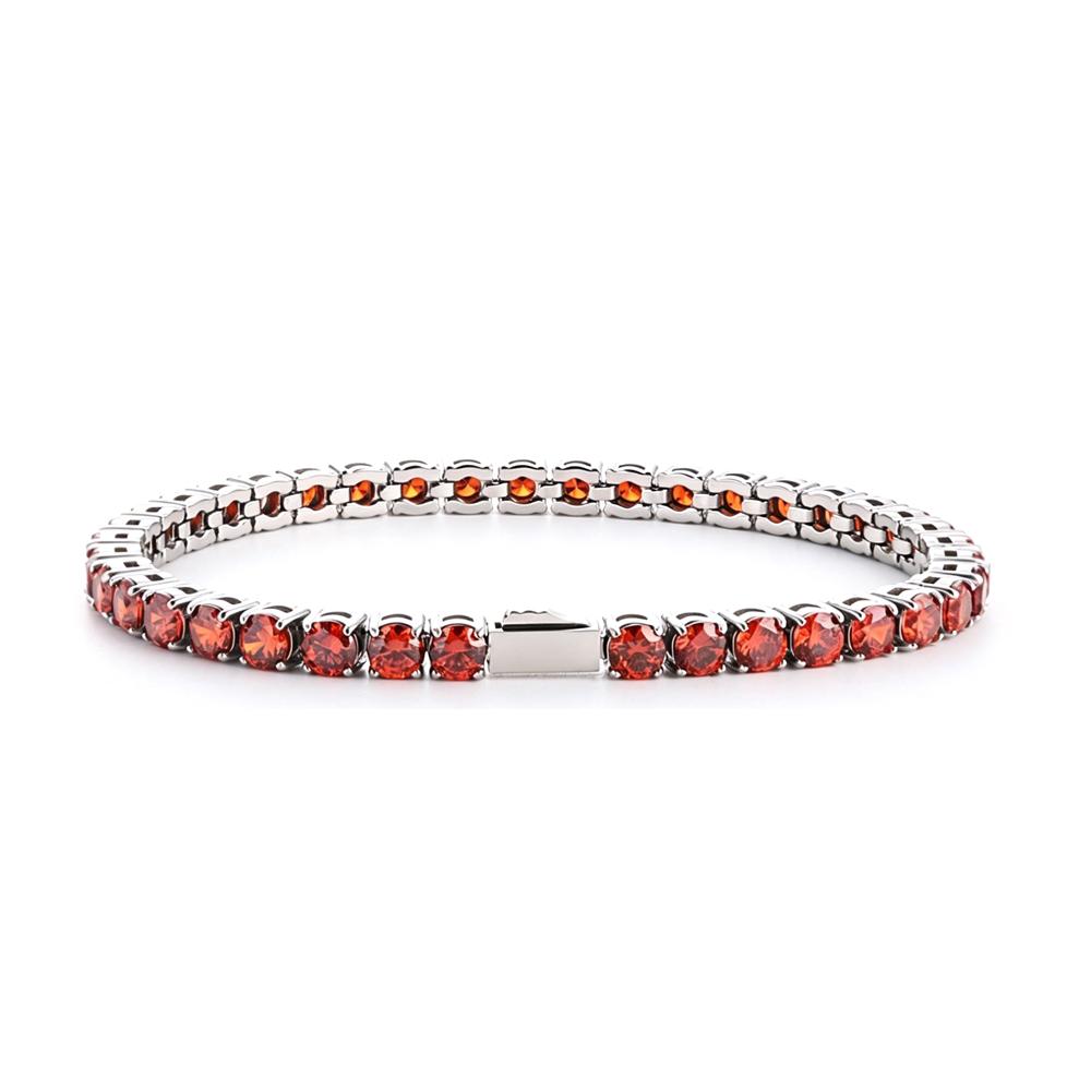 Multi-colored fashionable 4mm wide tennis chain, zircon sparkling hip-hop style exquisite jewelry bracelet for men and women