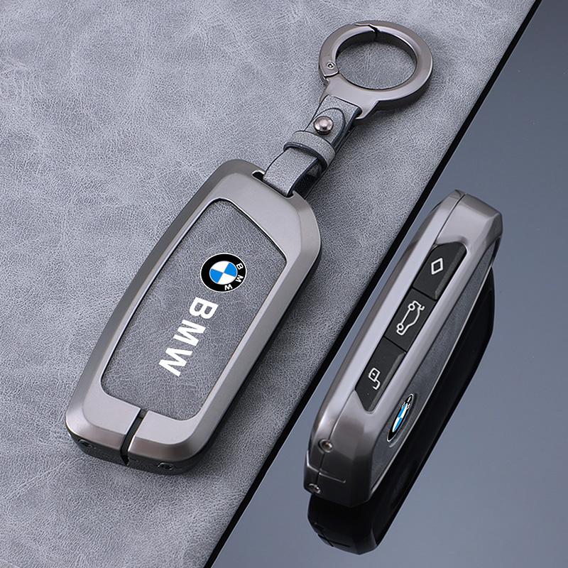 Zinc Alloy Leather Car Smart Remote Key Case Cover Fob for BMW 735i 740Li X7 X1 U11 I7 G07 LCI IX XM 2023 2024 7 Series Keychain ZV3