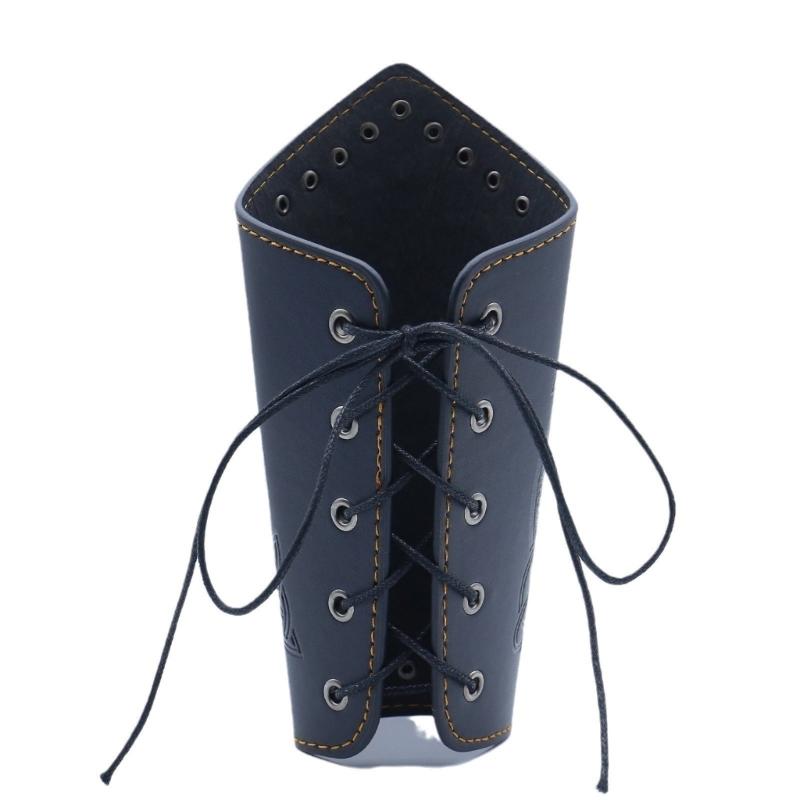 Historical Arm Guard Cosplay Arm Gauntlets Vintage Armband Knight Arm Guard Festival Costume PU Leather Arm Bracers