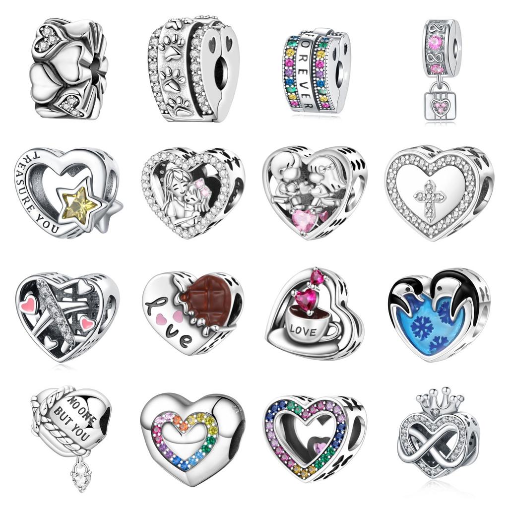 Trendy Heart Shaped Zircon Beads for Bracelet and Necklace Making