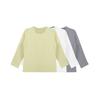 Children's Long-sleeved O-neck Top Solid Color Daily Casual(3pc)
