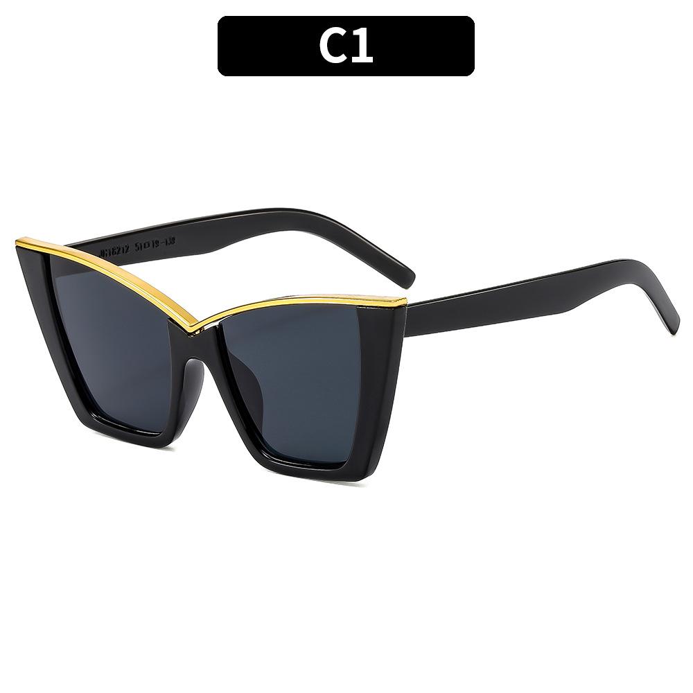

Fashion large frame cat eye sunglasses personalized trendy versatile sunglasses for women men retro sun glasses UV400 who