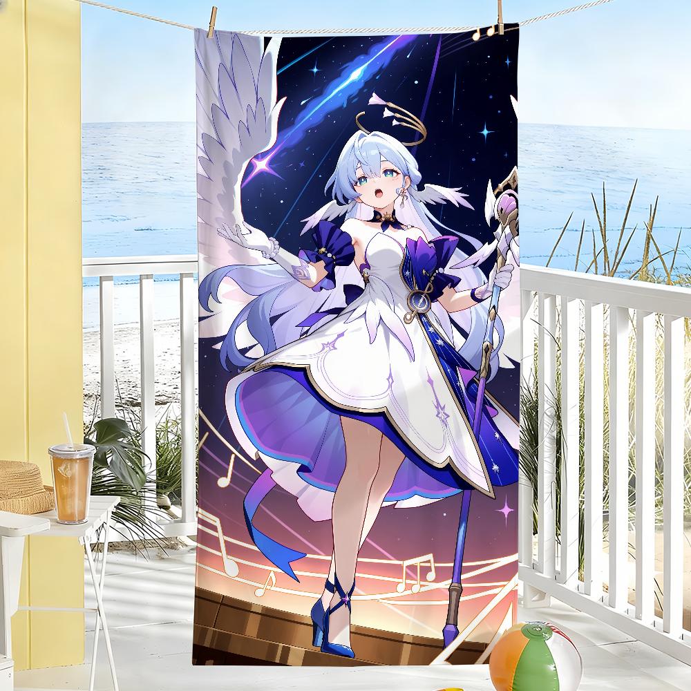 Honkai Star Rail Robin Towel Soft Pool Gift For Travel Gym Shower Camping Quick Dry Sports Large Beach Towels