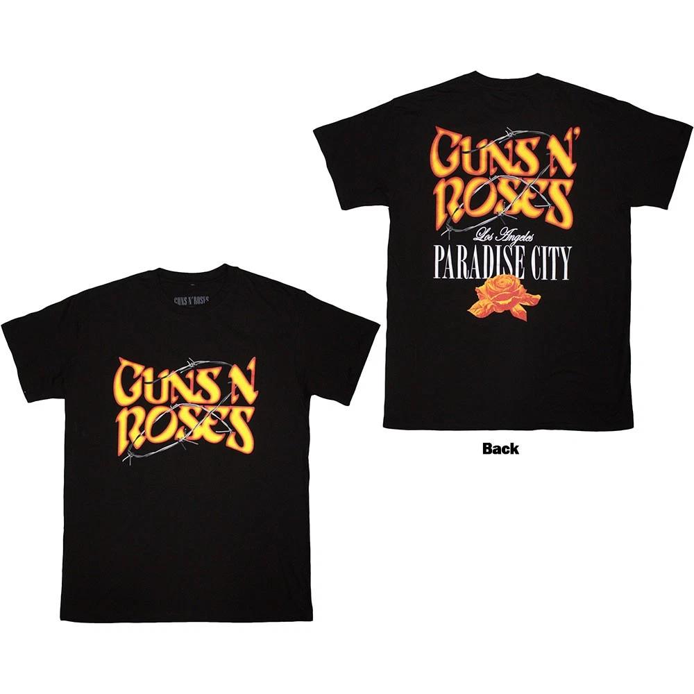 Guns N' Roses Unisex T-Shirt: Paradise City (Black) (Back Print)