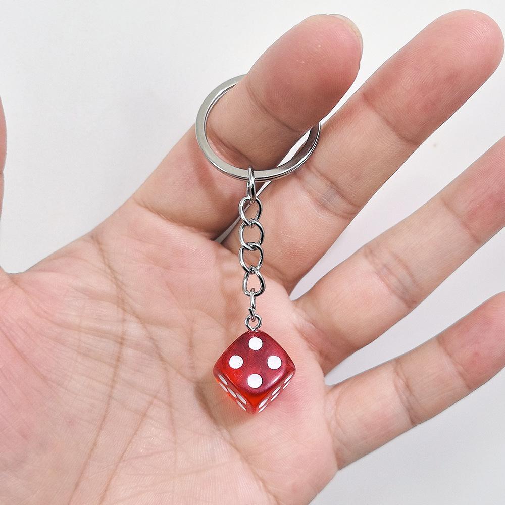 Multicolor Dice Keychain Personalized Number Pendant Bag Accessories Couple Family Keychain Pendant