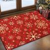 Christmas Area Rug Rugs Soft Washable Rug for Bedroom, Non Slip Snowflake Xmas Throw Rugs Winter Checkered Christmas Carpet for