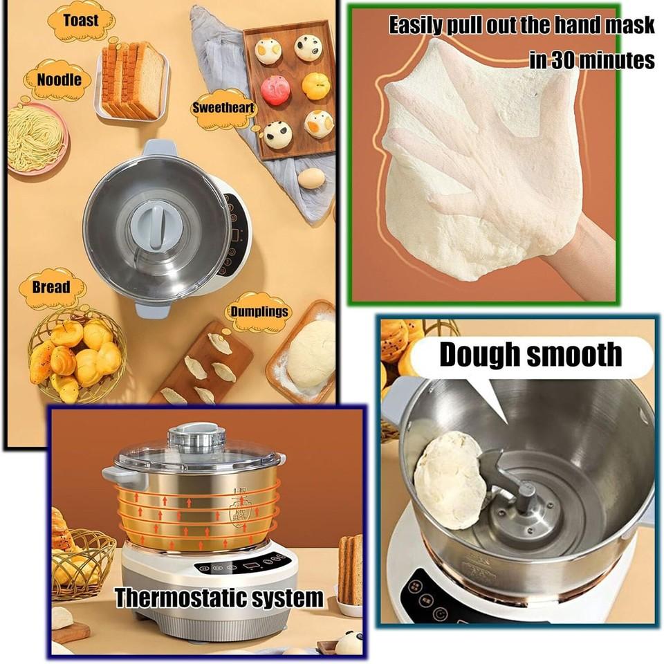 5/7 Liter Stand Mixer, 200W Electric Dough Maker, Household Smart Fermentation Flour Mixer Kneading Machine for Bread, Pizza