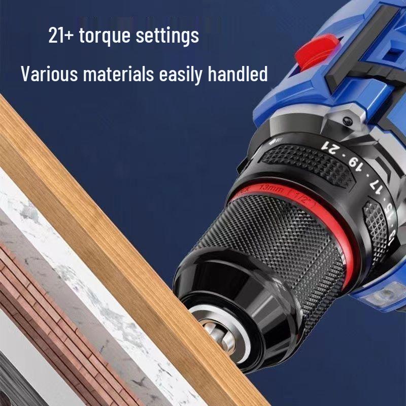 Brushless High-Power Lithium Battery Electric Drill & Screwdriver with Pure Copper Motor