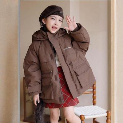 Parka Gruesa con Capucha para Niños Otoño/Invierno 2025 - Tejido a Prueba de Tres Bebé Algodón Abrigo para Niños y Niñas