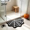 Fade Resistant Floor Bathroom Rug Web Mat Bath Carpet Spider Halloween Gothic Non-slip Mat Black Bat Rug for Home