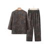 Spring & Autumn Plus Size Cotton Linen Retro Two-Piece Set for Middle-Aged Women: Long Sleeve Top & Pants