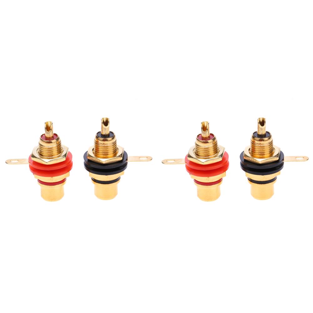 2-10PCS RCA Female Socket Connectors Zinc Alloy Gold Plating Female RCA Jack Connector for DIY Wire RCA Female Plug Audio Socket