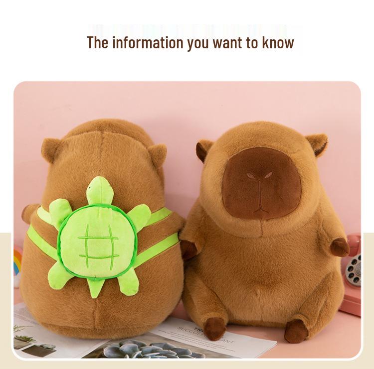 Capybara Plush Backpack: Ugly-Cute Turtle Card Doll Cushion