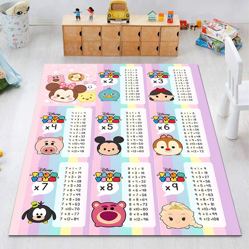 1PC Tabel Perkalian Print Carpet for Living Room Bedroom Bedside Floor Mat Cloakroom Child Playing Mat Area Rug Luxury Gift