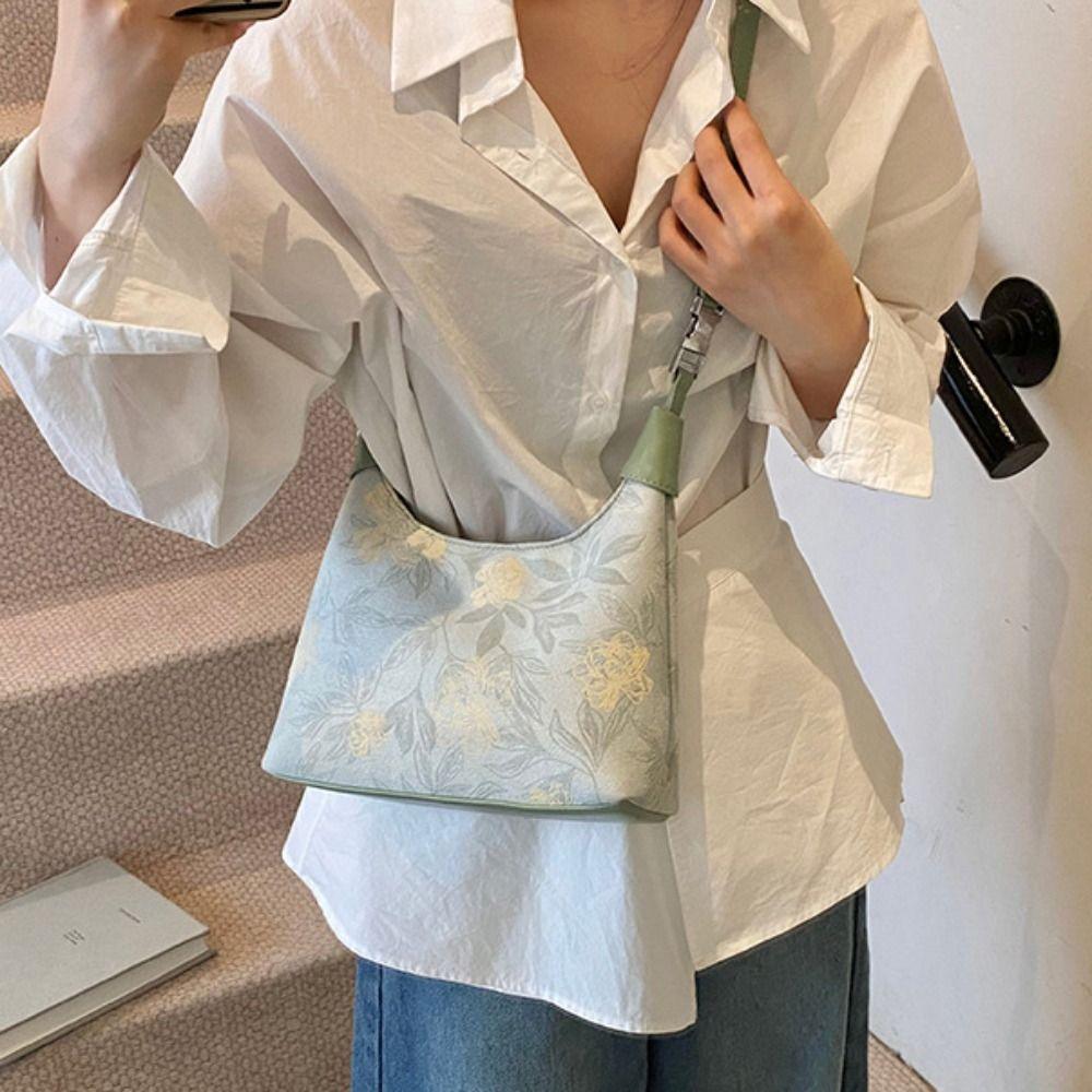 Cheongsam Accessories Embroidery Wrist Bag Flower Pattern Hanfu Printing Handbag Women