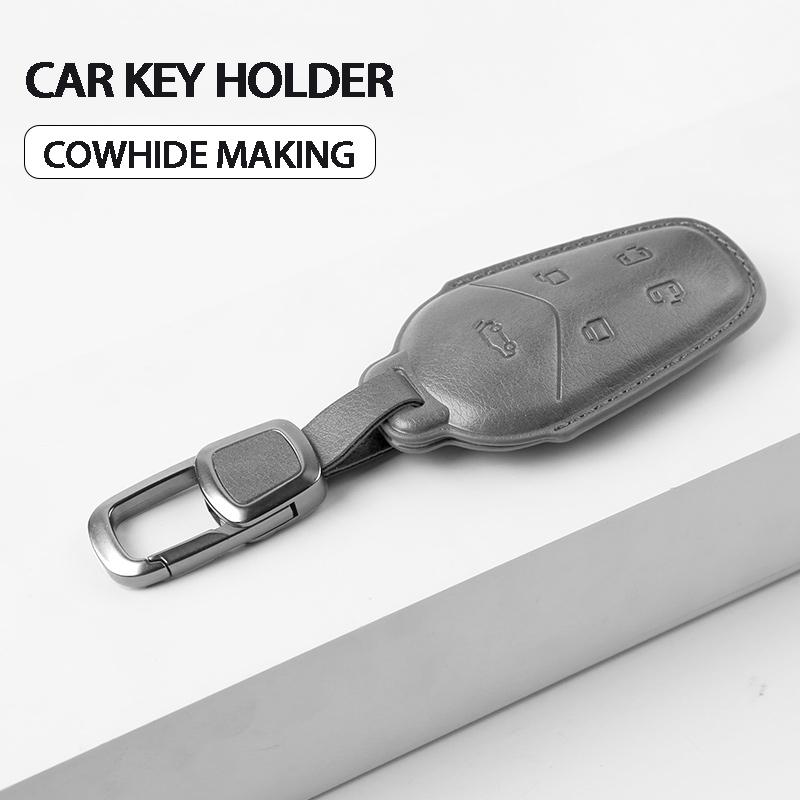 Leder Autoschlüssel Hülle Abdeckung Für VOYAH DREAM POWER PHEV EV Schlüssel Hülle Schale Schlüsselanhänger Schlüsselanhänger Zubehör