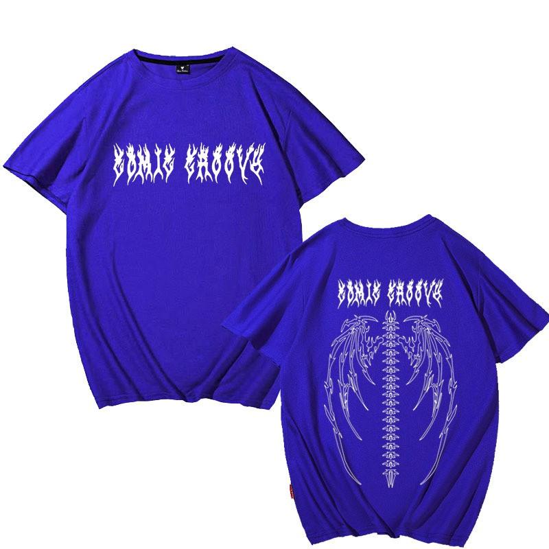 Womens Oversized Loose Fit Cotton T-Shirt With Graphic Print Round Neck Short Sleeve Casual Top