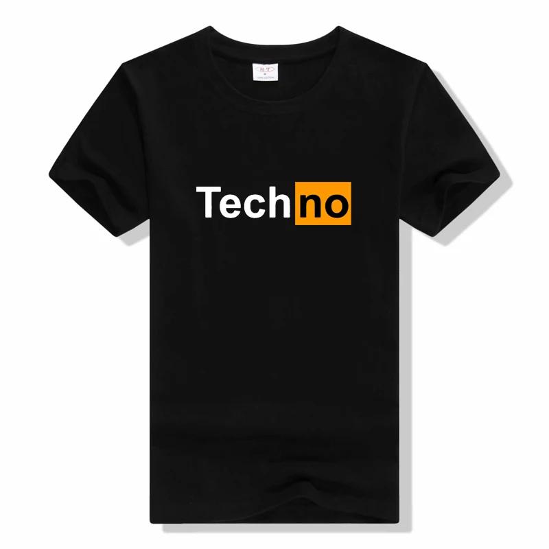Funny T shirt Tops Techno T-Shirt Sexy Techno Hub 2 Letter Print Cotton Sleeve Humor Style tshirt Techno short sleeve tshirt