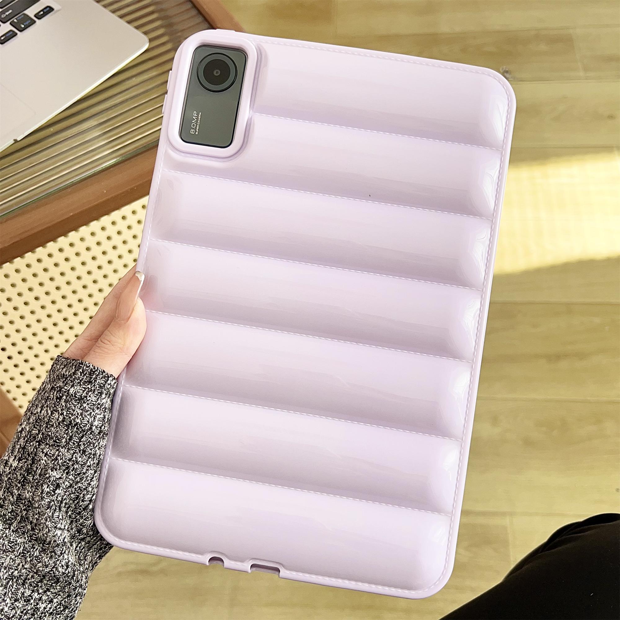 

For Xiaomi Redmi Pad SE Soft TPU Case Down Jacket Design Candy Color Cover Light Purple