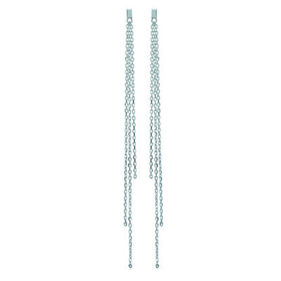 [K1415] - Silver 'Choréographie' Silver Earrings (rhodium-plated) - 10 Cm