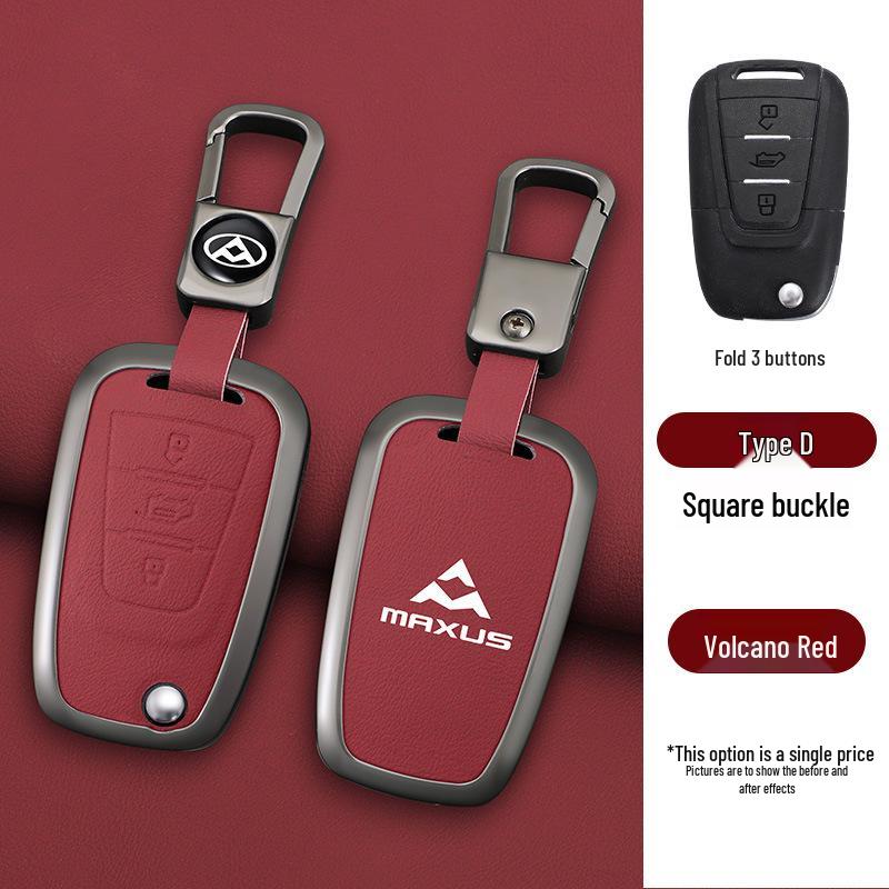 Compatible with 23 SAIC MAXUS V80 Models: Metal Key Cover with Genuine Leather Buckle.