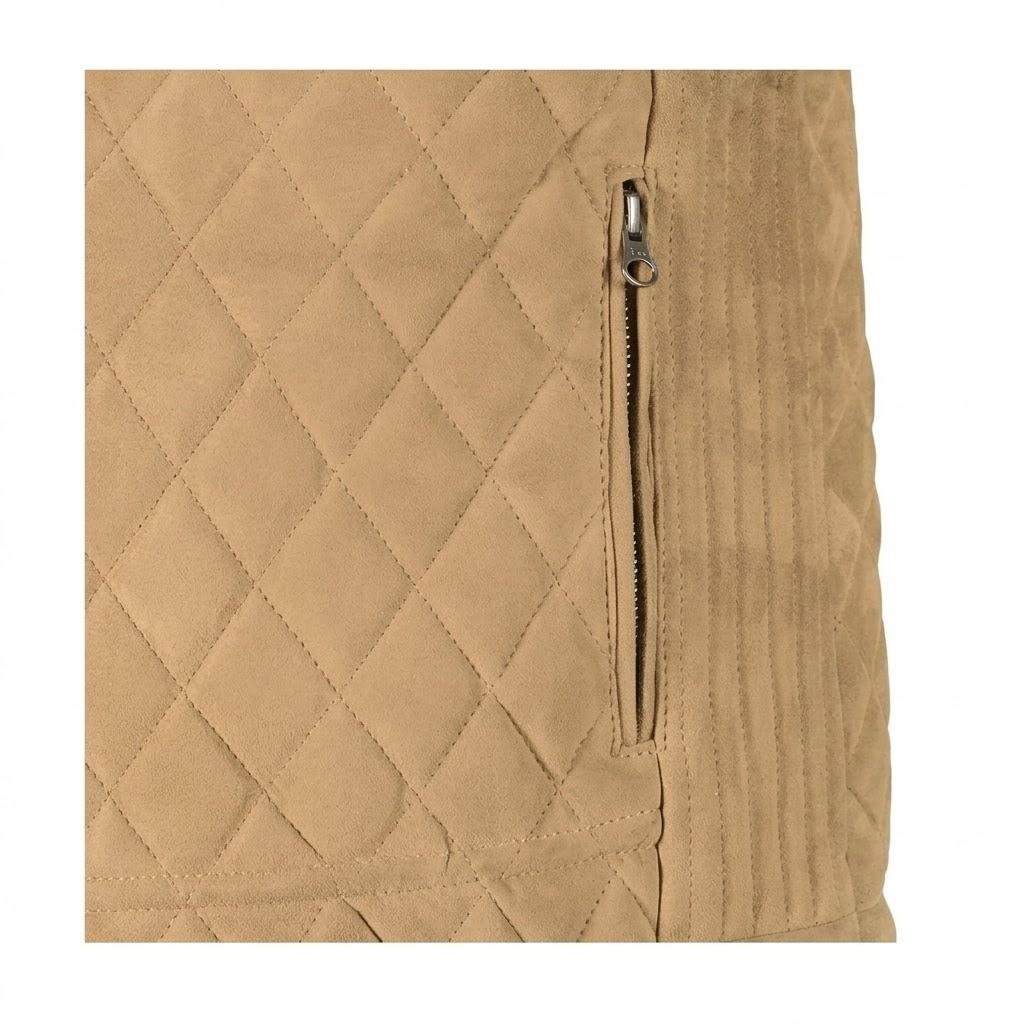 Stylish Real Lambskin Leather Suede Men’s Beige Handmade Vest Coat Casual Fit