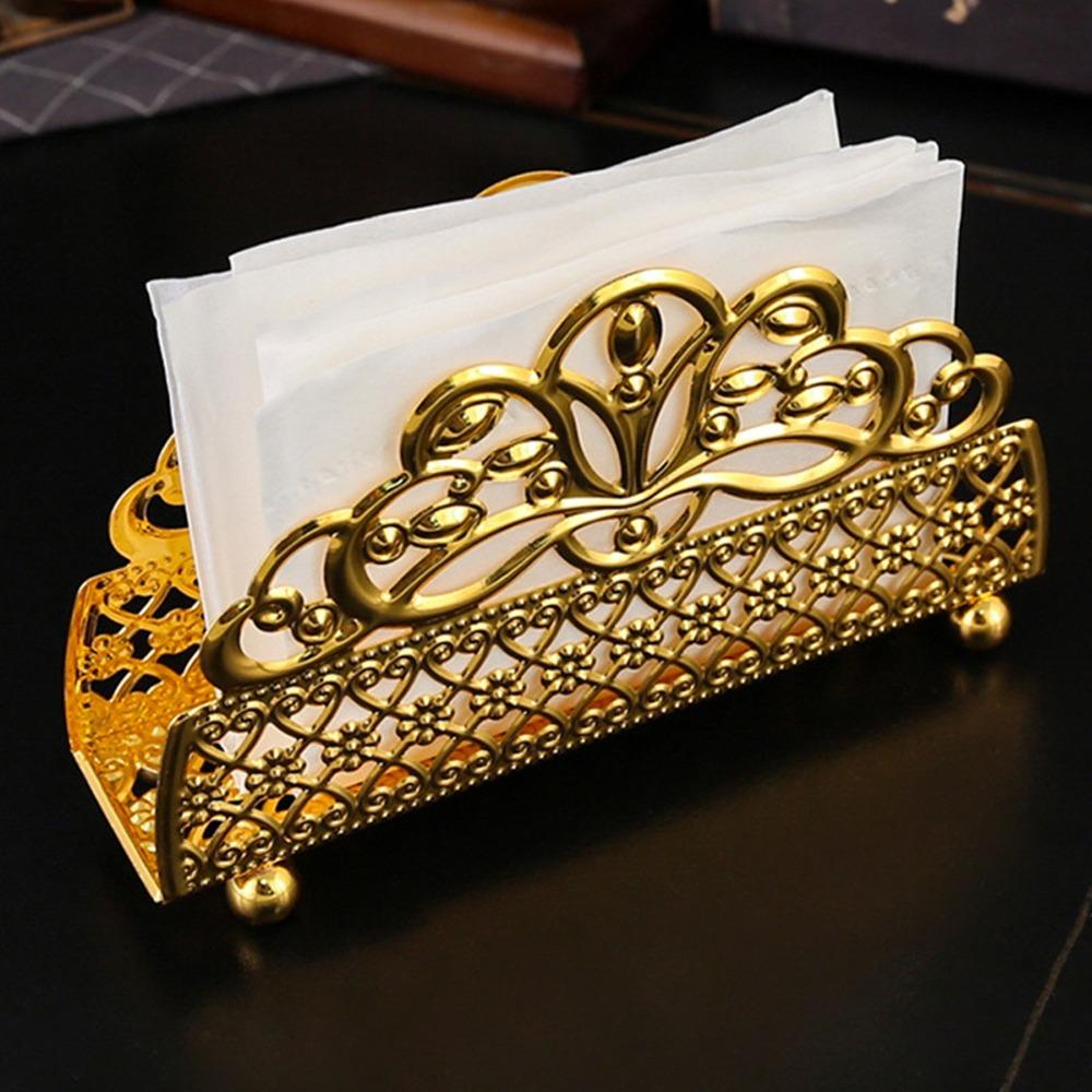 Gold Paper Towel Dispenser Iron Tissue Dispenser Table Napkin Holder For Living Room
