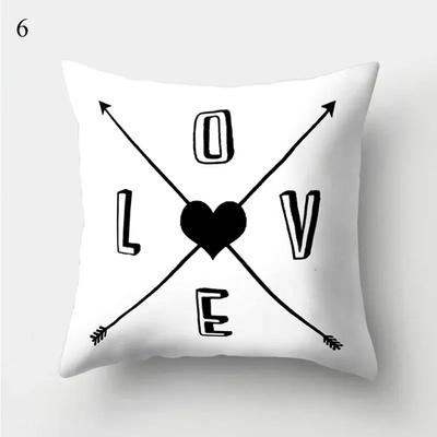 Housse de coussin Décoration de maison Nouvelle Housse de coussin Géométrique Noir et Blanc Décorative