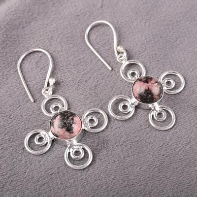 Black Rhodonite 925 Solid Sterling Silver Earrings, Handmade Gemstone Earrings Jewelry, Gifts For Wife Brand New Earrings