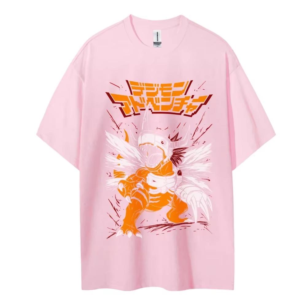 Summer Hot Sale Digimon Cotton Round Neck Anime T-shirt Men Women Graphic Oversized T Shirt Breathable Streetwear Casual Tees