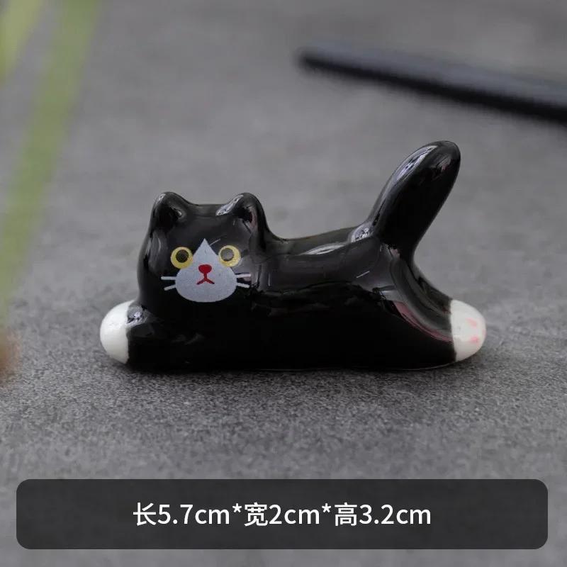 1/5pcs Cute Cat Dog Spoon Fork Rest Tableware Storage Cutlery Stand Chopsticks Holder Ceramic Knife Racks Kitchen Tablewares