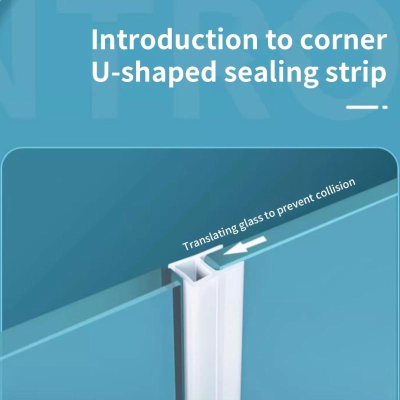 Practical Silicone Shower Door Seal Strips Ensures Dry Floor by Prevention Water Leakage Home and Hotel Bathrooms