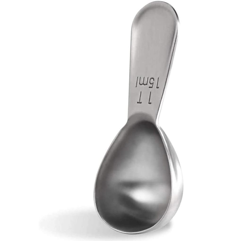 Coffee Scoop - 304 Stainless Steel Metal Measuring Spoon with Short Handle for Ground Coffee, Beans, Powder, Espresso (15ml/30ml)