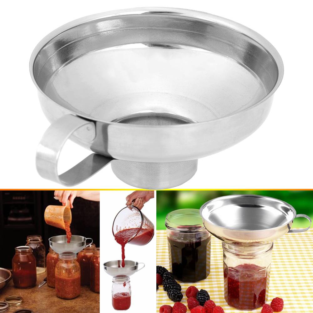 Popular Multi-purpose Stainless Steel Wide Mouth Canning Funnel Thick Salad Dressing Funnel Oil Leak Kitchen Cooking Tools